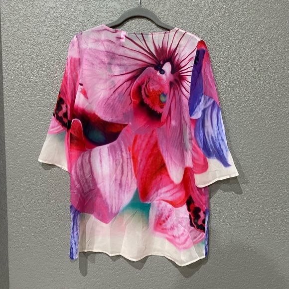 Chico’s black label women’s floral top size 2/XS - Picture 5 of 5